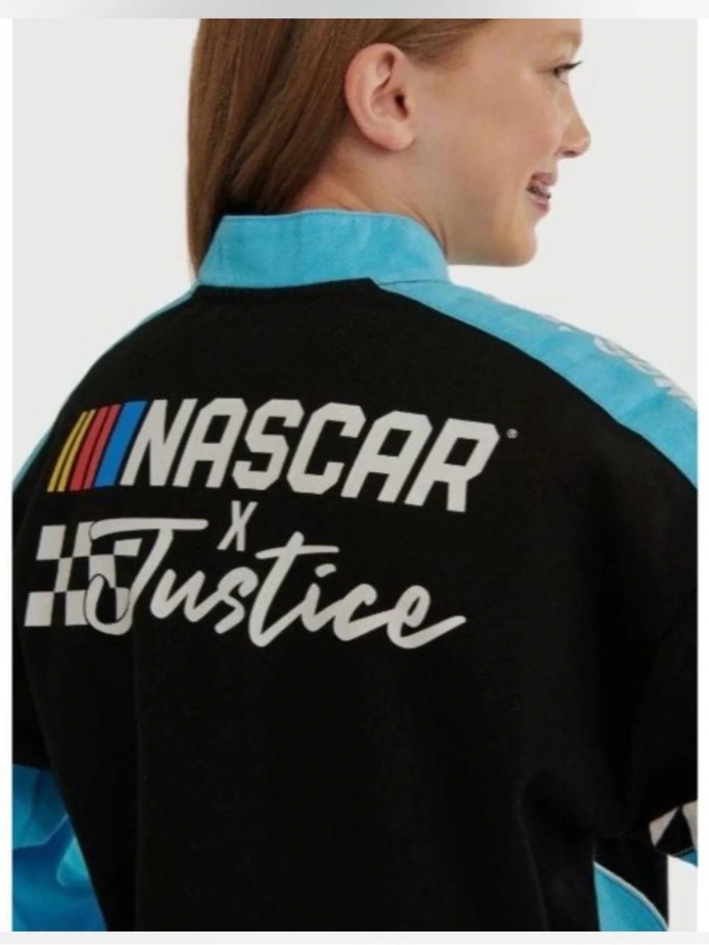 Justice x NASCAR racing bomber jacket size Small